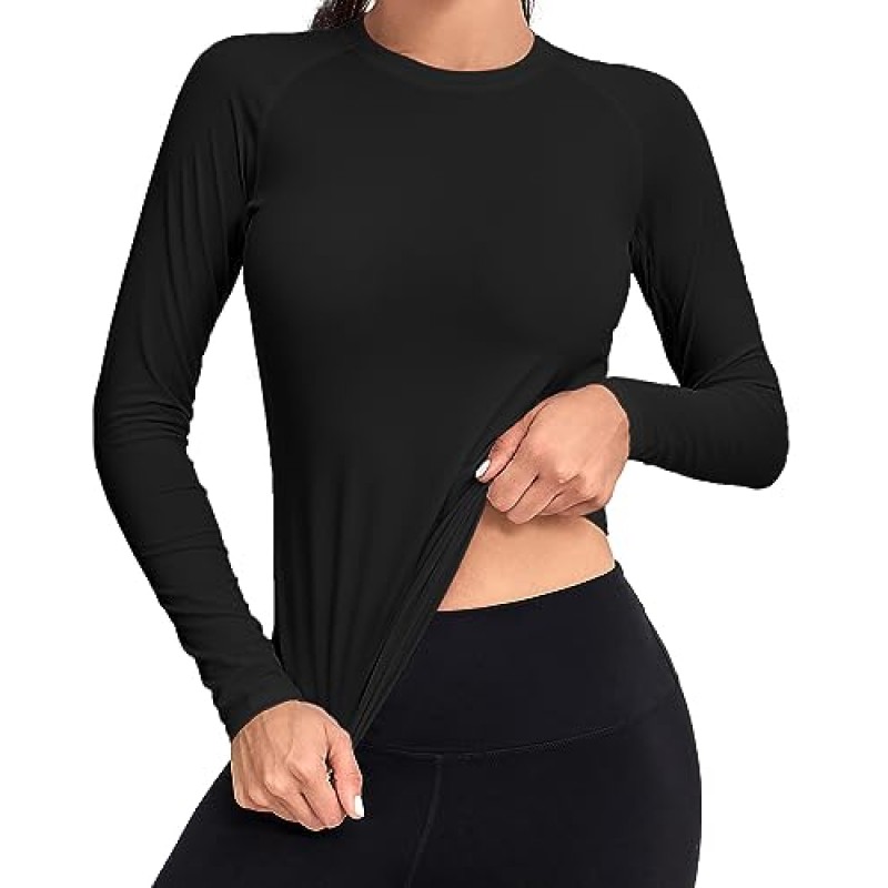 TELALEO 4 팩 여성용 압축 셔츠 긴/짧은 소매 성능 운동 Baselayer Athletic Top 스포츠 기어