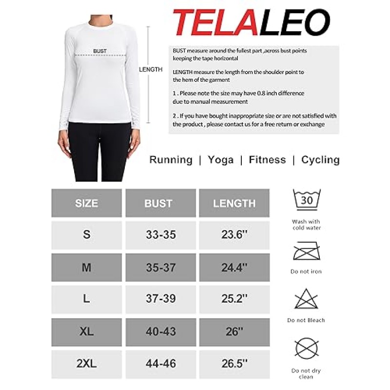 TELALEO 4 팩 여성용 압축 셔츠 긴/짧은 소매 성능 운동 Baselayer Athletic Top 스포츠 기어