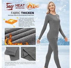 MeetHoo 여성용 열 속옷, 겨울 따뜻한 기본 레이어 압축 세트 양털 안감 긴 존스