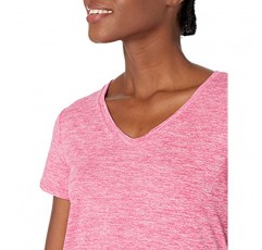 Amazon Essentials 여성용 테크 스트레치 반소매 V넥 티셔츠(플러스 사이즈로 구매 가능), 멀티팩