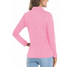 TACVASEN 여성용 UPF 50+ 하이킹 셔츠 자외선 차단 1/4 지퍼 빠른 드라이 경량 긴 소매 야외 성능