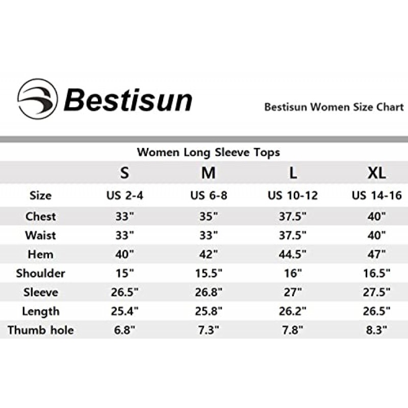 Bestisun 긴 소매 요가 운동 탑 여성용 경량 엄지 구멍 셔츠 운동복