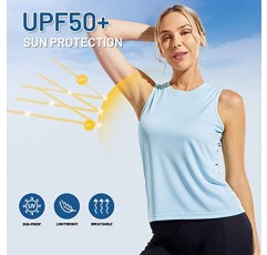MIER 여성용 민소매 운동 셔츠 UPF 50 Sun Protection 러닝 체육관 탱크 탑 드라이 피트 운동 테니스 근육 티