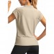 Soothfeel 여성용 골프 셔츠 캡 슬리브 V 넥 폴로 셔츠 경량 속건성 운동 테니스 셔츠 여성용 탑