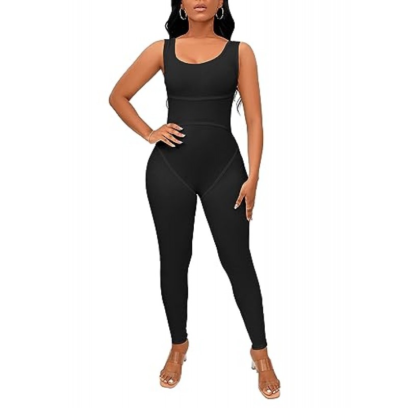 TOPSRANI Womens 원피스 점프 슈트 의상 Bodycon Bodysuit 섹시한 Rompers 운동 Unitard Playsuit Backless Cute Club