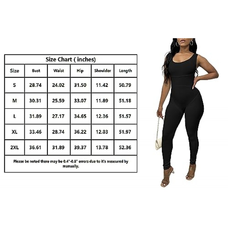 TOPSRANI Womens 원피스 점프 슈트 의상 Bodycon Bodysuit 섹시한 Rompers 운동 Unitard Playsuit Backless Cute Club