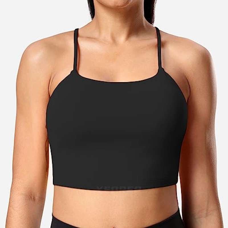 YEOREO 스포츠 브라 여성용 운동 패딩 스포츠 브라 Adore Longline 요가 탱크 탑 Fitness Strappy Crop Cami Tank