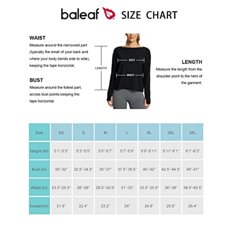 BALEAF 여성용 긴 소매 운동 셔츠 루즈핏 보트넥 엄지 구멍이 있는 슈퍼 소프트 요가 운동 캐주얼 탑