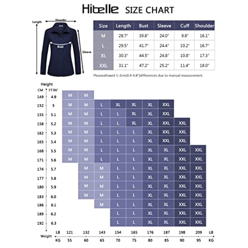 Hibelle 여성용 아웃도어 풀 지퍼 보온 플리스 재킷(포켓 포함)