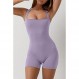 QINSEN Womens Strappy Square Neck 탱크 탑 Tummy Control Bodycon 스트레치 반바지 점프 슈트 로퍼