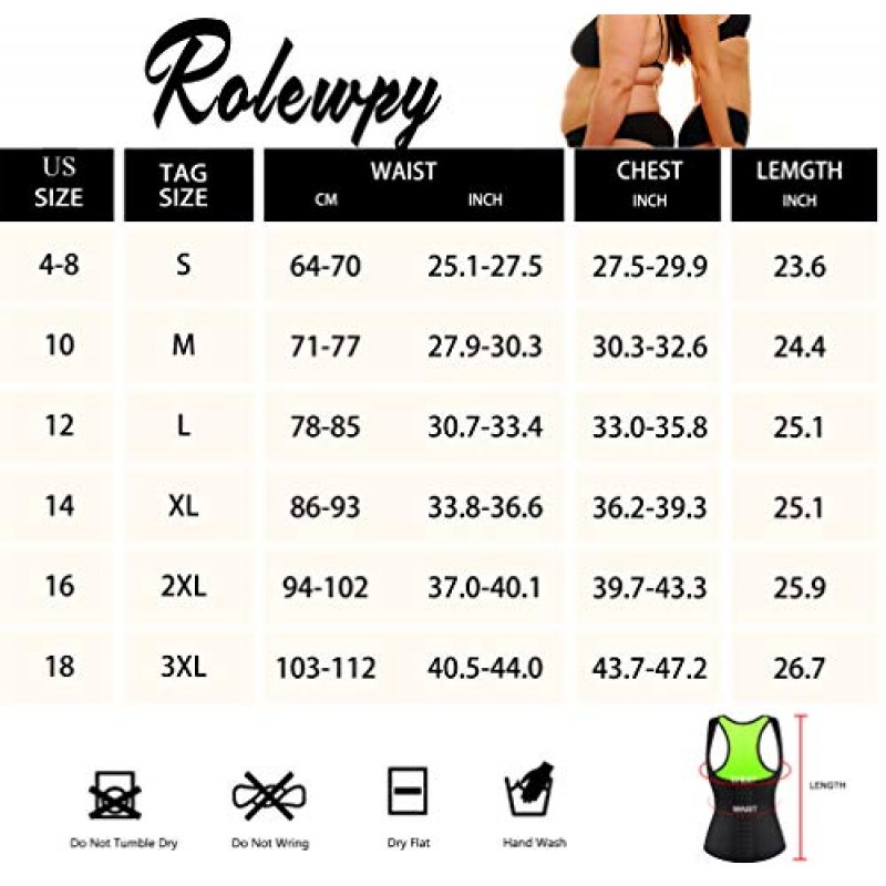 Rolewpy 여성 허리 트레이너 코르셋 무게 슬리밍 네오프렌 사우나 땀 조끼 운동 바디 셰이퍼 탱크 탑