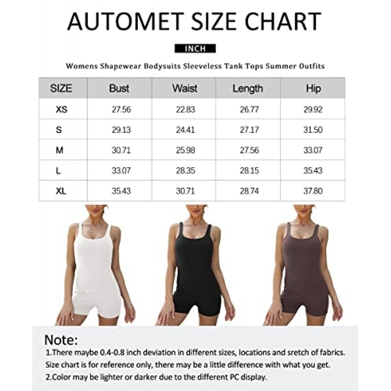 AUTOMET Womens Jumpsuits Unitard Bodysuits 원피스 반바지 Rompers 요가 민소매 Backless Seamless Bodycon 의상 2023