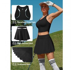 ATTRACO 여성용 2피스 테니스 드레스 반바지와 주머니가 있는 운동용 운동복