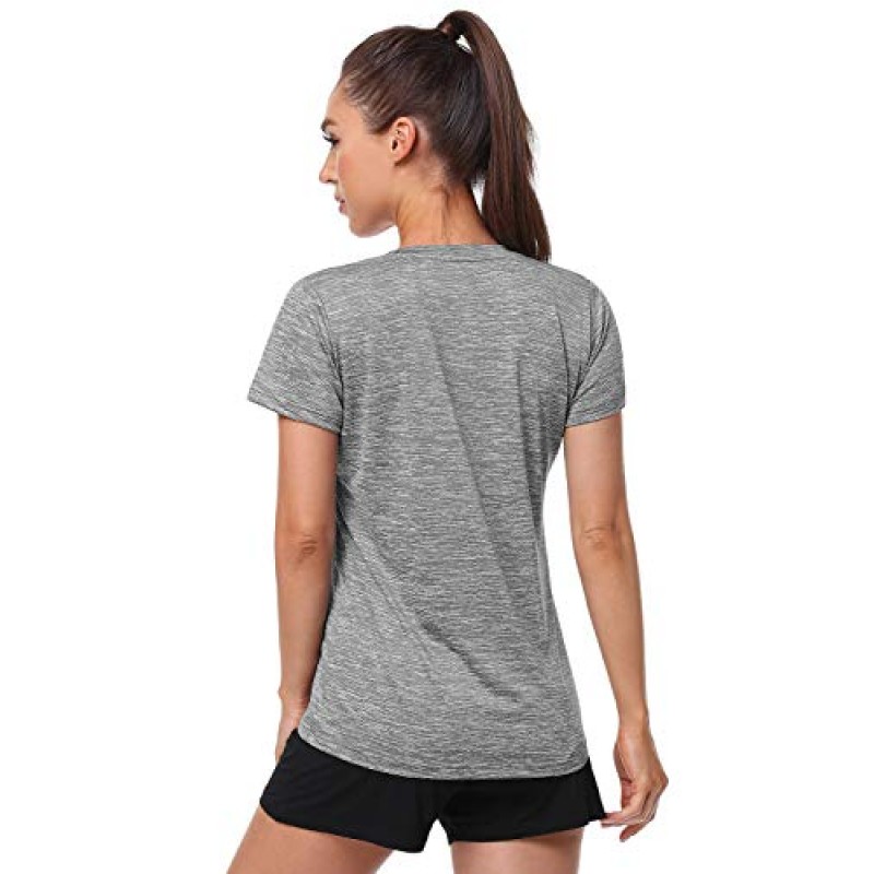 5팩 여성용 반팔 드라이핏 티셔츠 모이스처 위킹 애슬레틱 브이넥 티셔츠