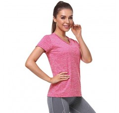 5팩 여성용 반팔 드라이핏 티셔츠 모이스처 위킹 애슬레틱 브이넥 티셔츠