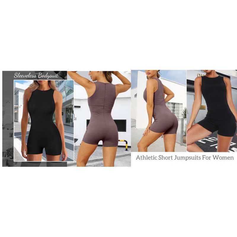AUTOMET Womens Jumpsuits Unitard Bodysuit 원피스 Stretchy Workout Rompers 여름 ​​의상 반바지 섹시한 옷 2023