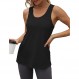 Cakulo 운동 여성용 긴 탱크 탑 플러스 사이즈 루즈 피트 운동 운동 체육관 근육 민소매 셔츠 탑스