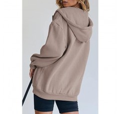 트렌디 퀸 여성 지퍼 업 후드 긴 소매 스웨터 가을 의상 대형 스웨터 캐주얼 패션 자켓