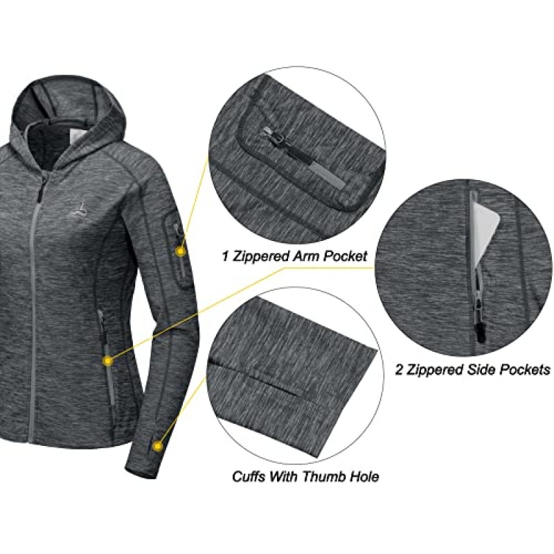 Dasawamedh 여성용 러닝 스포츠 트랙 재킷 풀 지퍼 운동 엄지 구멍 훈련을 위한 운동 피트니스 재킷