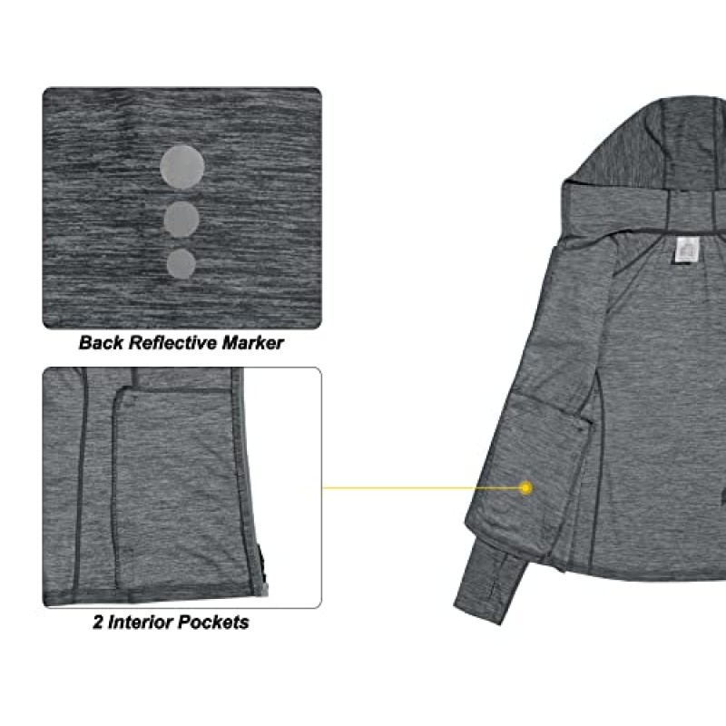 Dasawamedh 여성용 러닝 스포츠 트랙 재킷 풀 지퍼 운동 엄지 구멍 훈련을 위한 운동 피트니스 재킷
