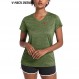 MAGCOMSEN 여성용 반팔 운동 티셔츠 v 넥 퀵 드라이 경량 셔츠 티 요가 체육관 운동용