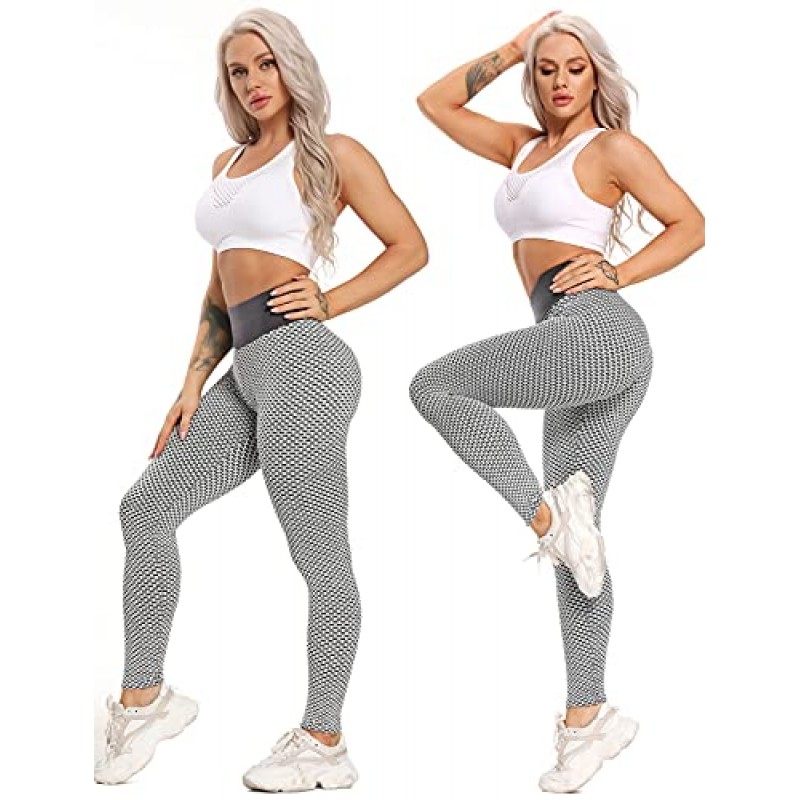 SEASUM Scrunch 엉덩이 운동 레깅스 여성용 하이 웨이스트 부티 리프팅 요가 바지 질감 Tummy Control Legging