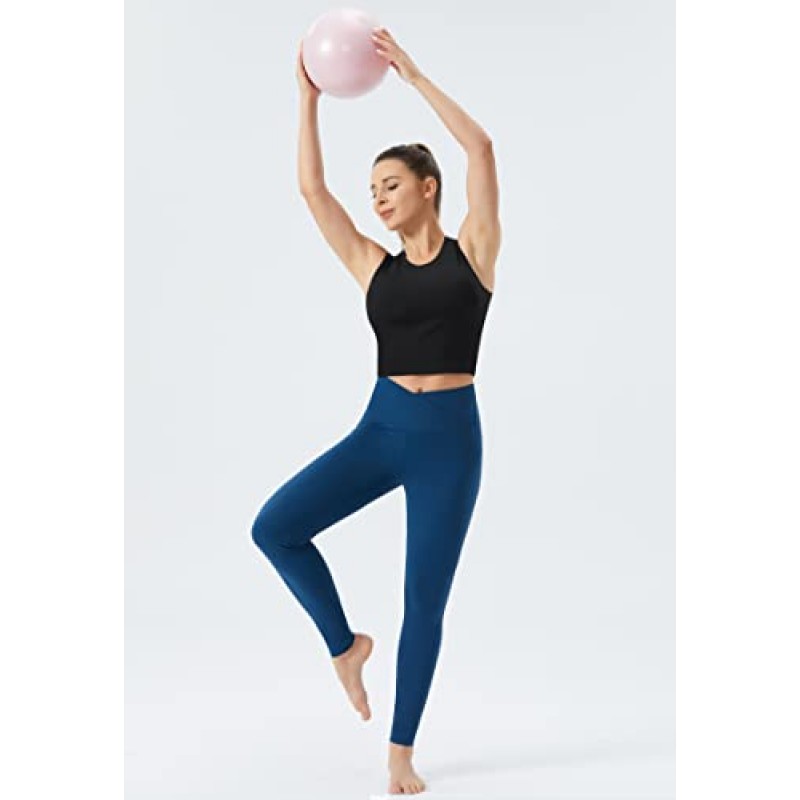 THE GYM PEOPLE 여성용 미디엄 서포트 스포츠 브라 탈착식 패딩 민소매 운동 크롭 탑