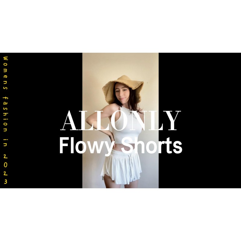 Allonly Womens Flowy Shorts 나비 반바지 바디 피트니스 플로우 반바지 러닝 운동 요가 스판덱스 라운지 땀 짧은 스커트