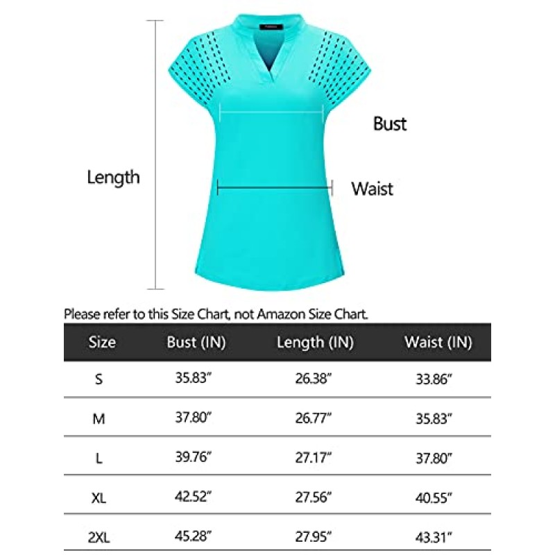 Felisou 여성용 V 넥 골프 폴로 셔츠 반소매 스포츠 셔츠 운동 탑