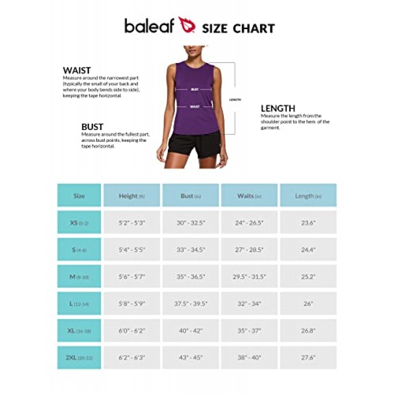 BALEAF 여성 운동 탱크 탑 민소매 운동 피클볼 스포츠용 액티브 셔츠 달리기