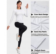 TELALEO 4 팩 여성용 압축 셔츠 긴/짧은 소매 성능 운동 Baselayer Athletic Top 스포츠 기어