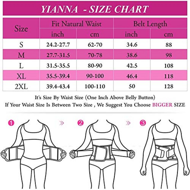 YIANNA 여성용 허리 트레이너 벨트 허리 트리머 체중 감소 운동 피트니스 백 지원 벨트