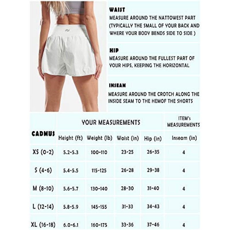 CADMUS 2 in 1 여성 운동용 운동용 반바지 휴대폰 포켓이 있는 러닝 반바지