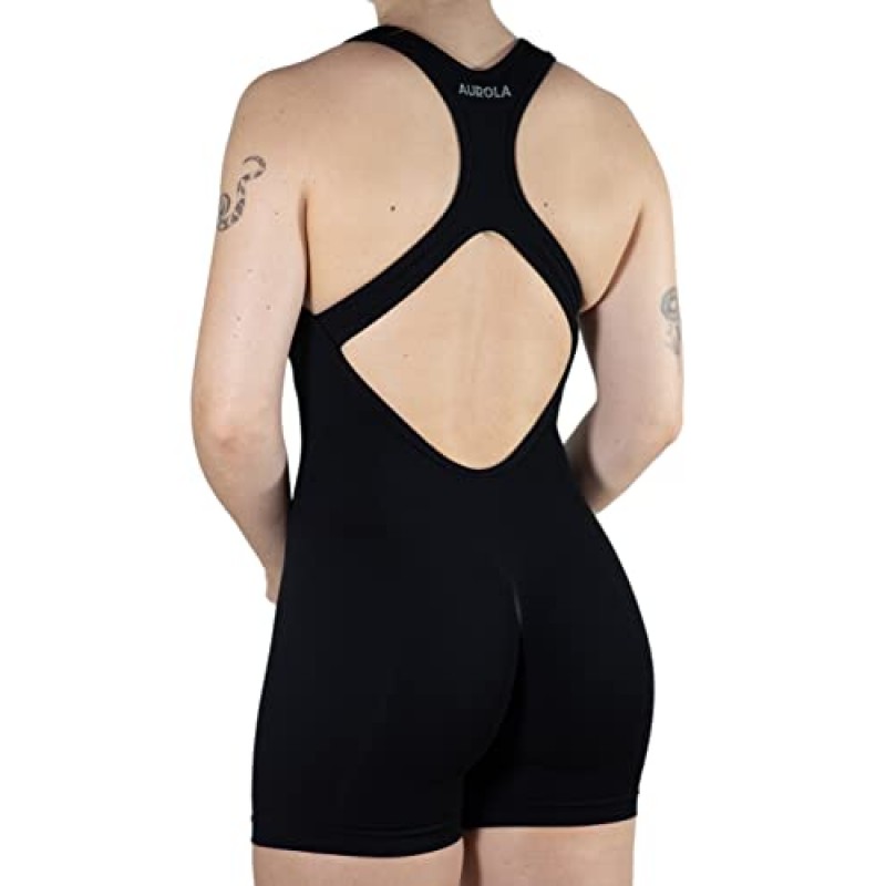 AUROLA Power Romper 여성용 운동 요가 체육관 Seamless 원피스 Racerback Jumpsuit Tummy Control 패딩 스포츠 브라 Onesie