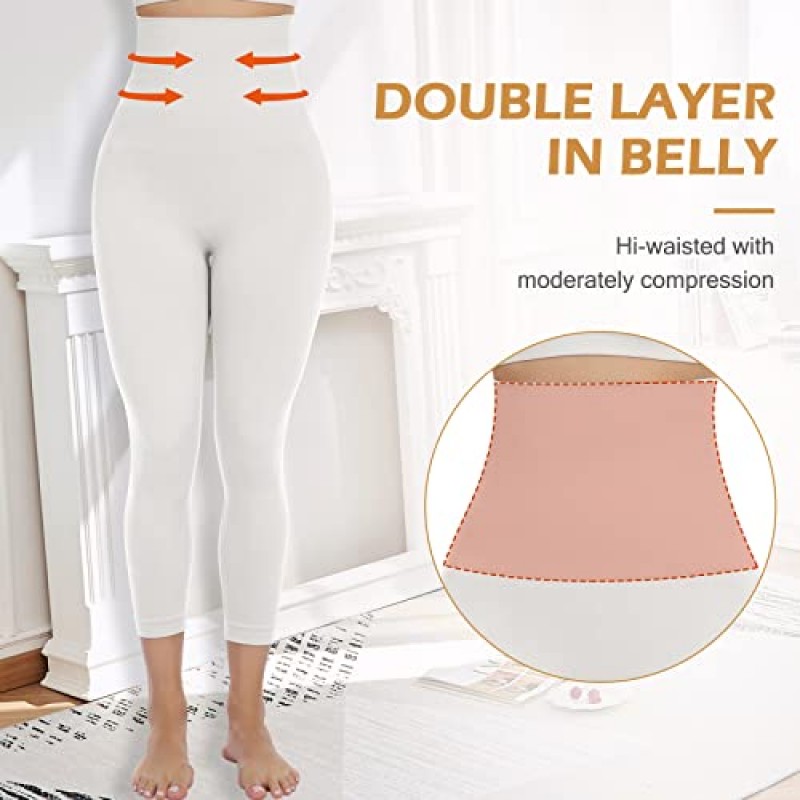 JOYSHAPER Shapewear 여성용 레깅스 하이 웨이스트 Tummy Control 바디 셰이퍼 Footless Tights 엉덩이 리프트 요가 바지