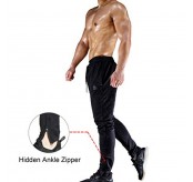 BROKIG 남성용 지퍼 조깅 바지 - 캐주얼 체육관 운동 트랙 바지 포켓이 있는 편안한 슬림핏 테이퍼드 스웨트팬츠