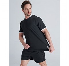 2 팩: 남성용 축구 셔츠, 블랙 화이트 트레이닝 유니폼, 드라이핏 운동 성능 티셔츠