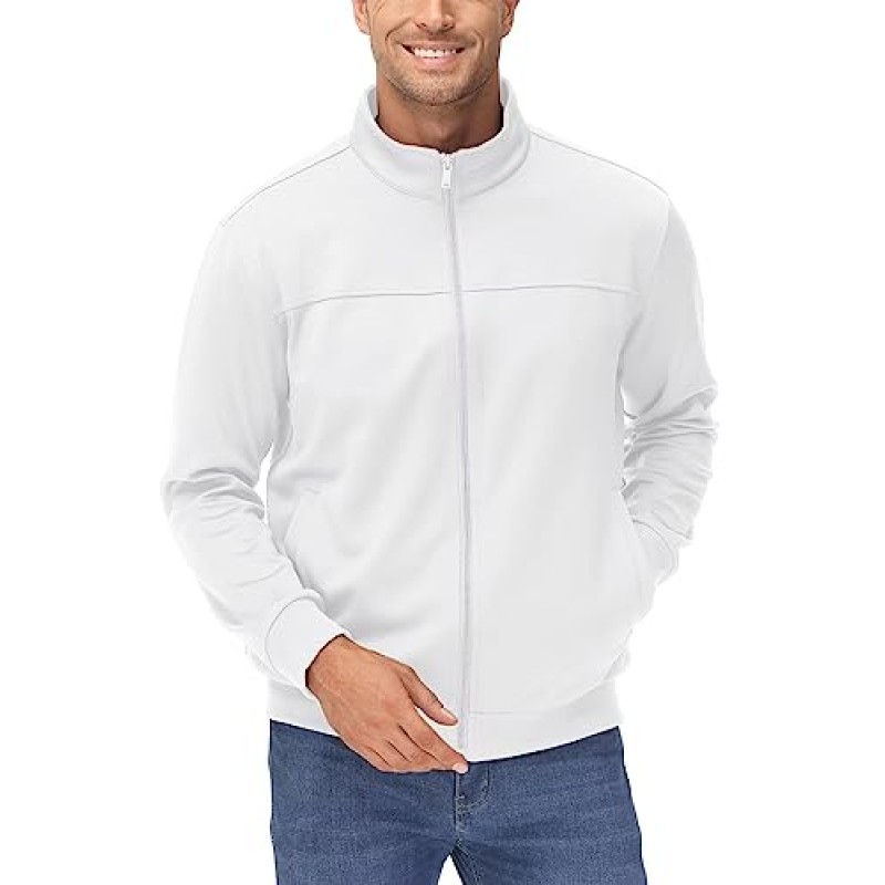 MAGCOMSEN 남성용 트랙 재킷 경량 풀 지퍼 캐주얼 코트 운동 러닝 운동용 활성 재킷(포켓 포함)