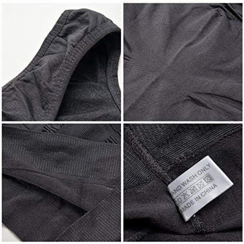 Odoland Mens 3 팩 바디 셰이퍼 슬리밍 배 조끼 열 압축 셔츠 탱크 탑 Shapewear