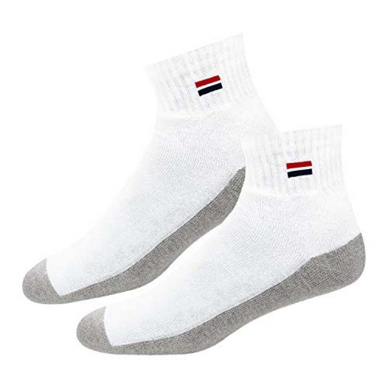 NAVYSPORT 남성용 솔리드 쿠션 컴포트 운동용 쿼터 양말 러닝, 훈련, 캐주얼웨어 6개 팩