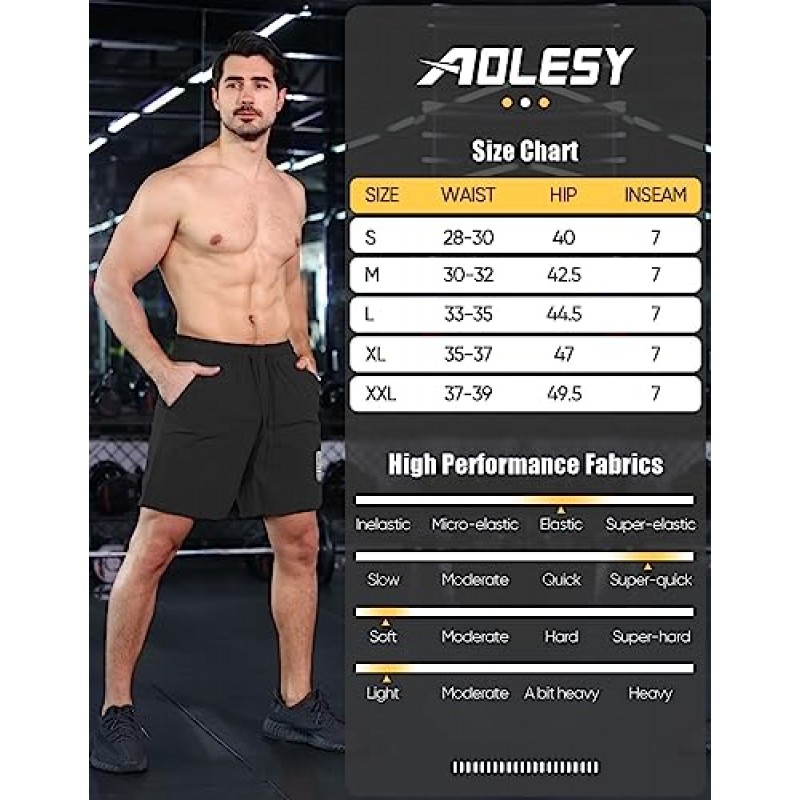 Aolesy 남성 운동 러닝 반바지 7 