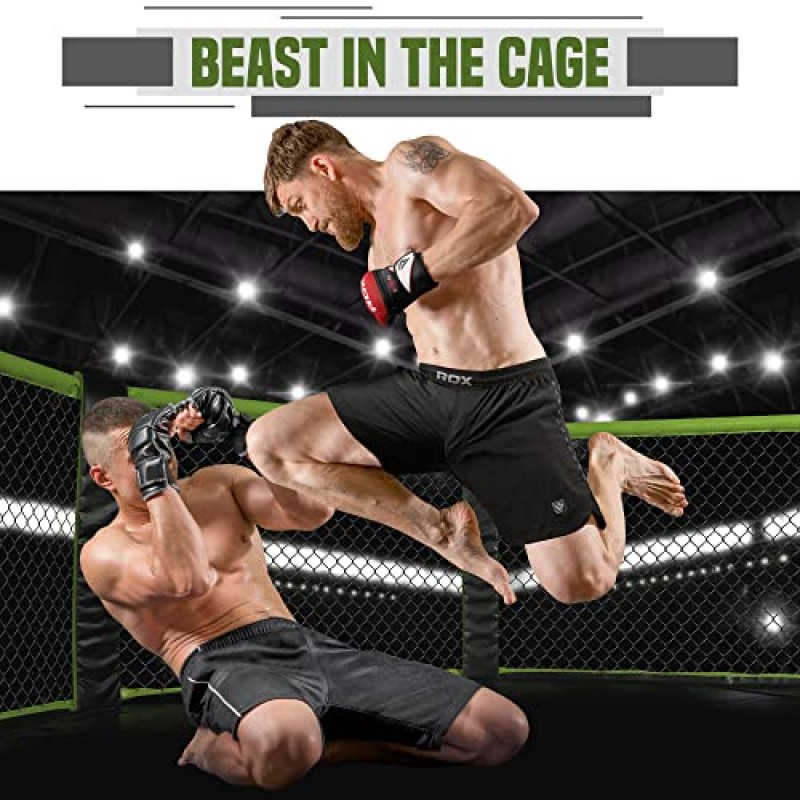 훈련 및 킥복싱용 RDX MMA 반바지 – 무술, 케이지 파이트, 무에타이, BJJ, 복싱, 그래플링용 파이팅 반바지