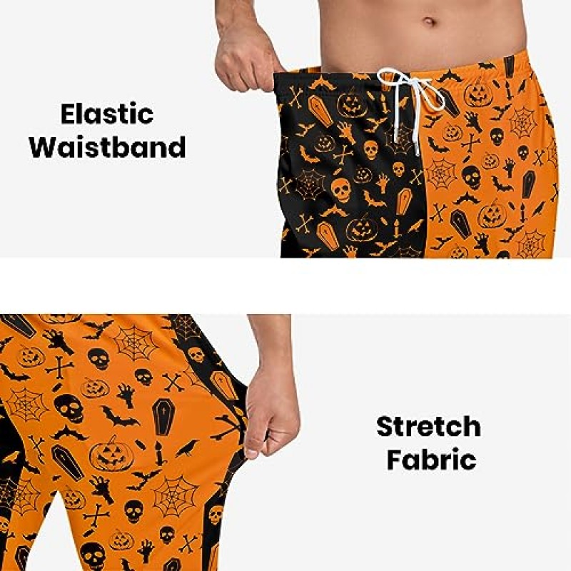 Lusherd 할로윈 남성용 운동복 재미 있은 3D 인쇄 캐주얼 활성 스포츠 조깅 바지 바지 Drawstring이있는 운동 바지