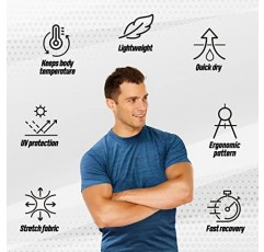 [5팩] 남성용 드라이핏 액티브 애슬레틱 크루넥 티셔츠 러닝 운동 체육관 티셔츠