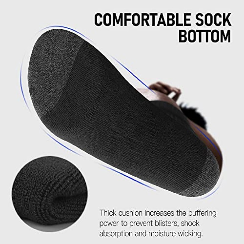 Closemate Mens Crew 양말 코튼 쿠션 수분 흡수 스포츠 양말 통기성 훈련 운동 양말 6 쌍