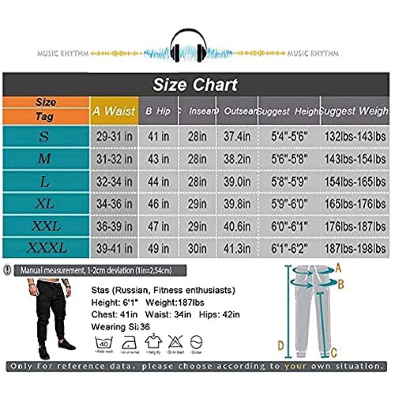 Kroivil 남성 캐주얼 바지 Drawstring 땀 조깅 카고 포켓 조깅 롱 스포츠 액티브 남성용 체육관 트레이닝 바지