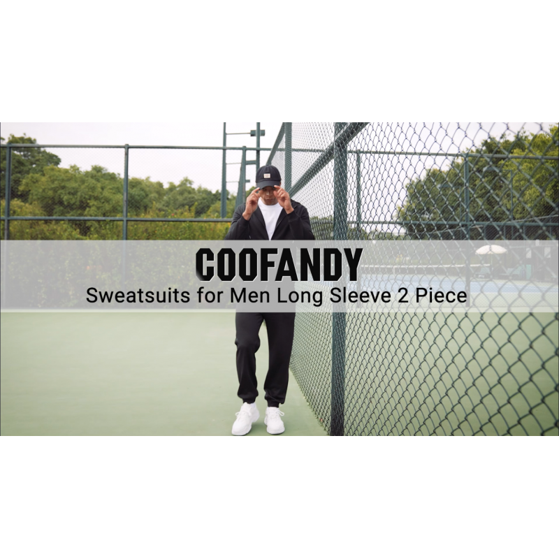 남성용 COOFANDY 스웨트 슈트 2 피스 트랙 슈트 세트 남성용 풀 지퍼 까마귀 트레이닝 복 캐주얼 스포츠 조깅 슈트 S-4XL