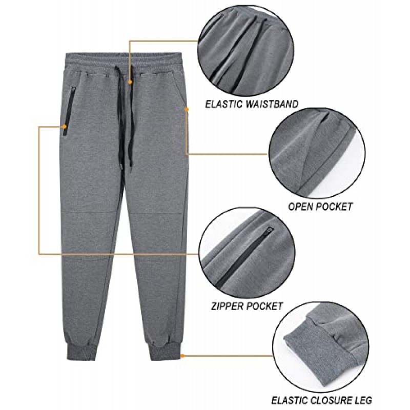 FLYFIREFLY Mens Joggers 체육관 운동 바지 남성용 운동복 트레이닝 복 주머니가있는 보디 빌딩