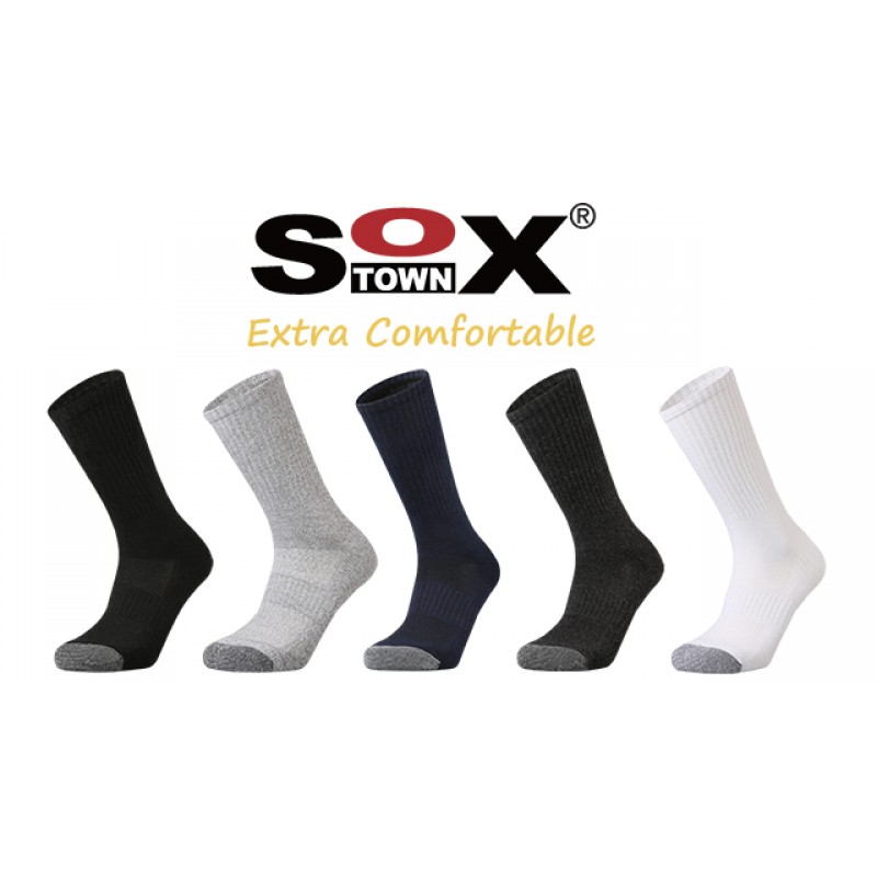 SOX TOWN 유니섹스 쿠션 승무원 훈련 운동 양말 남성 및 여성 빗질 면화 수분 흡수 통기성 성능