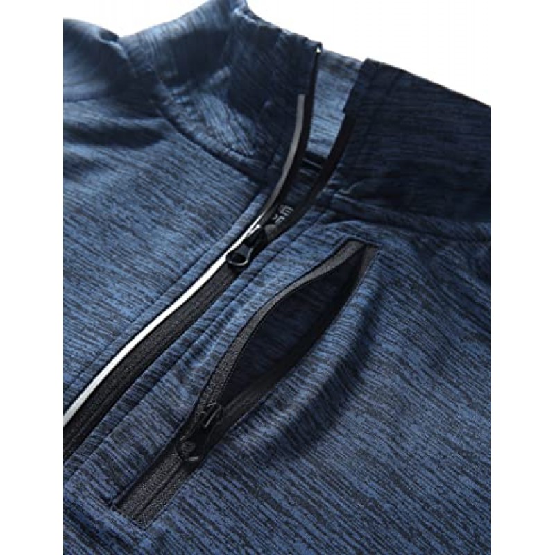 Liberty Imports 남성용 퍼포먼스 쿼터 지퍼 풀오버 ​​포켓 포함 3개 팩, 속건성 액티브 긴소매 셔츠
